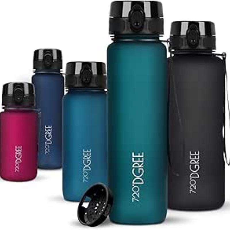 720°DGREE Trinkflasche 1l Sport “uberBottle“ softTouch +Sieb - BPA-Frei - Wasserflasche für Uni, Arbeit, Fitness, Fahrrad, Outdoor, Job - Sportflasche aus Tritan - Leicht, Stoßfest, Wiederverwendbar