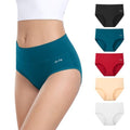 anqier Unterhosen Damen, 5er Pack Stretch Baumwolle Hohe Taille Slips Damen Atmungsaktiv Panties Weich Frauen Unterwäsche