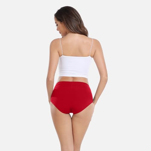 anqier Unterhosen Damen, 5er Pack Stretch Baumwolle Hohe Taille Slips Damen Atmungsaktiv Panties Weich Frauen Unterwäsche