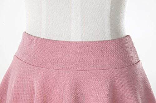 Damen Informell Basic Elastisch Hohe Taille Mini Rock Vielseitige A-Linie Skater Röcke