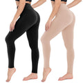 CAMPSNAIL 2er Pack Leggings Damen Schwarz- High Waist Sportleggins Blickdicht Sporthose für Gym Yoga