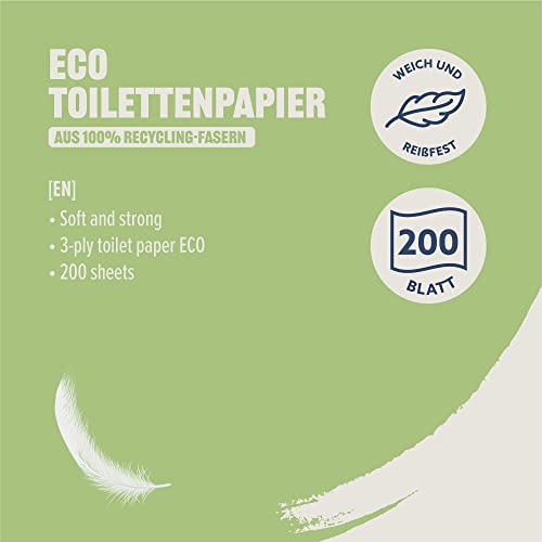 by Amazon Toilettenpapier, 3-lagig, 10 Rollen (10 Rollen, 1-er Pack) 200 Blätter pro Rolle, FSC-Zertifiziert