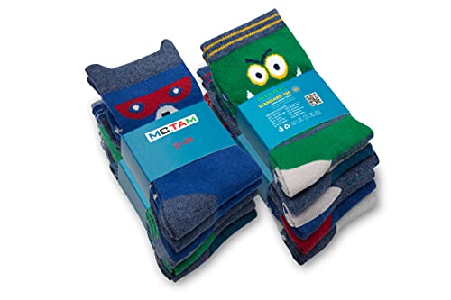 MC.TAM Jungen Mädchen Herren Damen Kinder Unisex Bunte Socken 12 Paar 90% Baumwolle