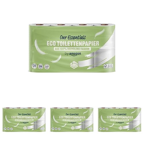 by Amazon Toilettenpapier, 3-lagig, 10 Rollen (10 Rollen, 1-er Pack) 200 Blätter pro Rolle, FSC-Zertifiziert