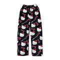 Hello Kἰtty Damen Schlafanzughose Hosen Lang Flanell Pyjama Hose Damen Schlafhose Weich Kawaii Pyjamas Anime Bequeme Warme Pyjamahose Lounge Hose Ideal zum Schlafen Warmes Geschenk für sie