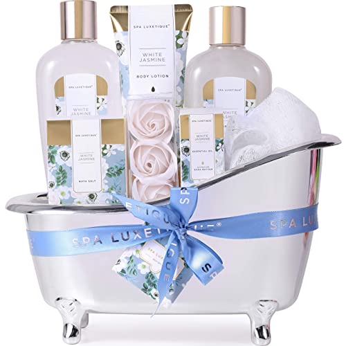 SPA LUXETIQUE Damen Bade Geschenkset - Beauty Set für Frauen 8 tlg. Geburtstagsgeschenk Vanilleduft Bade Set mit Deko Badewanne, Spa Set, Wellness Set für Frauen, Weihnachtsgeschenke für Frauen