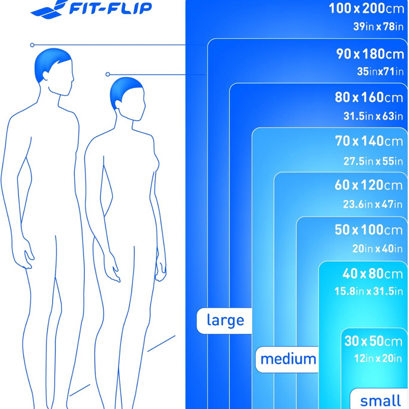 Fit-Flip Mikrofaser Handtuch - kompakte Microfaser Handtücher - ideal als Sporthandtuch, Reisehandtuch, Strandtuch - schnelltrocknend und leicht - Badetuch groß - Sport, Fitness, Sauna