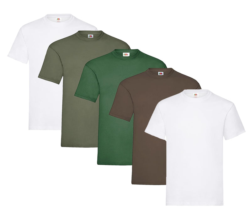 Fruit of the Loom Herren T-Shirt 5er-Pack Heavy Cotton M L XL XXL 3XL Diverse Farbsets