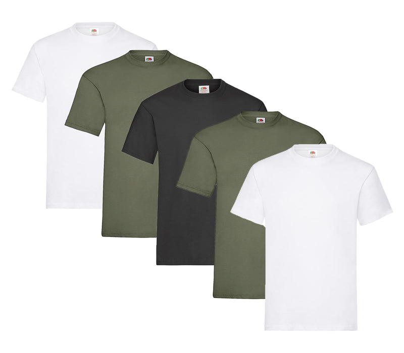 Fruit of the Loom Herren T-Shirt 5er-Pack Heavy Cotton M L XL XXL 3XL Diverse Farbsets