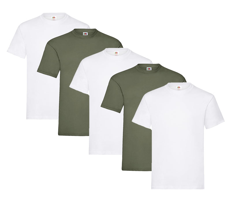 Fruit of the Loom Herren T-Shirt 5er-Pack Heavy Cotton M L XL XXL 3XL Diverse Farbsets