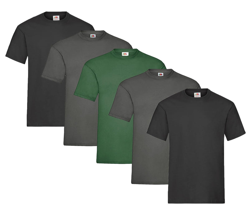 Fruit of the Loom Herren T-Shirt 5er-Pack Heavy Cotton M L XL XXL 3XL Diverse Farbsets