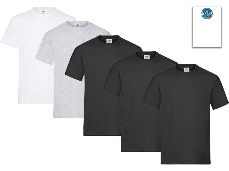 Fruit of the Loom Herren T-Shirt 5er-Pack Heavy Cotton M L XL XXL 3XL Diverse Farbsets