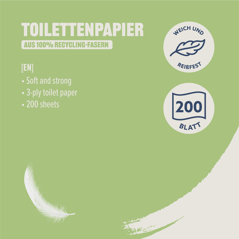 by Amazon Toilettenpapier, 3-lagig, 10 Rollen (10 Rollen, 1-er Pack) 200 Blätter pro Rolle, FSC-Zertifiziert