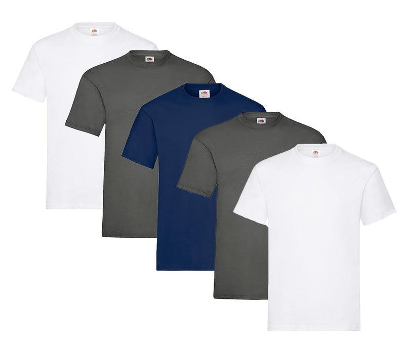 Fruit of the Loom Herren T-Shirt 5er-Pack Heavy Cotton M L XL XXL 3XL Diverse Farbsets