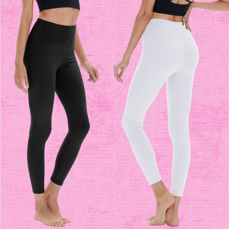 CAMPSNAIL 2er Pack Leggings Damen Schwarz- High Waist Sportleggins Blickdicht Sporthose für Gym Yoga