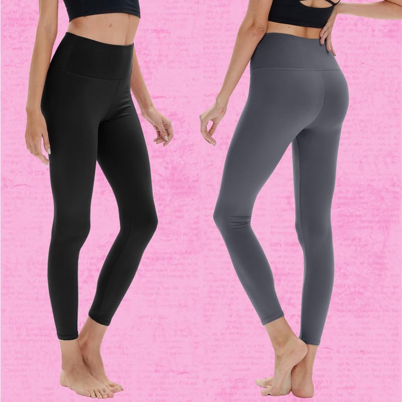 CAMPSNAIL 2er Pack Leggings Damen Schwarz- High Waist Sportleggins Blickdicht Sporthose für Gym Yoga