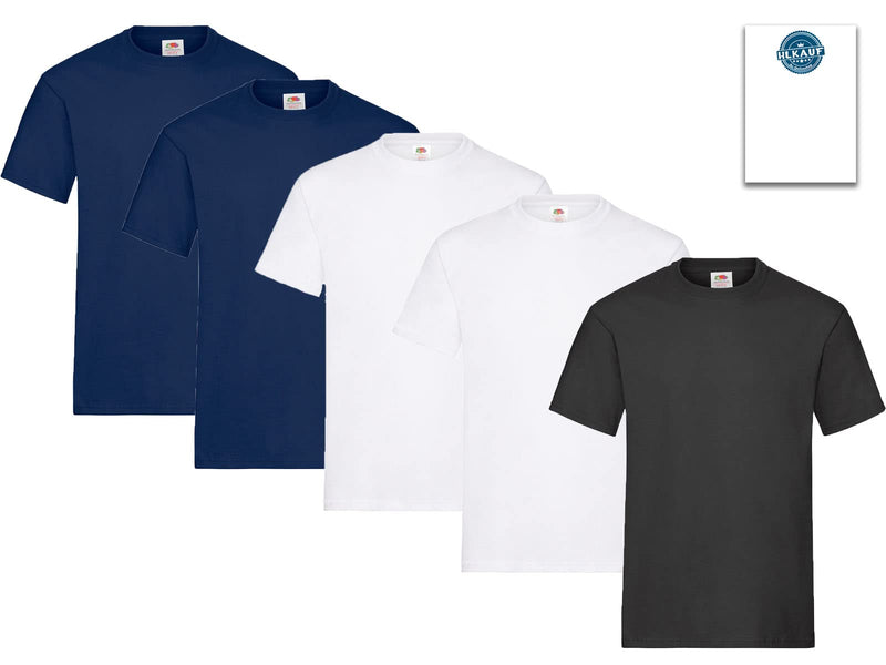 Fruit of the Loom Herren T-Shirt 5er-Pack Heavy Cotton M L XL XXL 3XL Diverse Farbsets