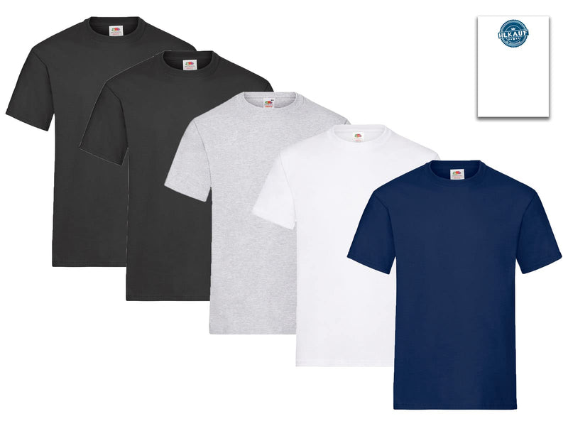 Fruit of the Loom Herren T-Shirt 5er-Pack Heavy Cotton M L XL XXL 3XL Diverse Farbsets