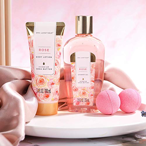 SPA LUXETIQUE Damen Bade Geschenkset - Beauty Set für Frauen 8 tlg. Geburtstagsgeschenk Vanilleduft Bade Set mit Deko Badewanne, Spa Set, Wellness Set für Frauen, Weihnachtsgeschenke für Frauen