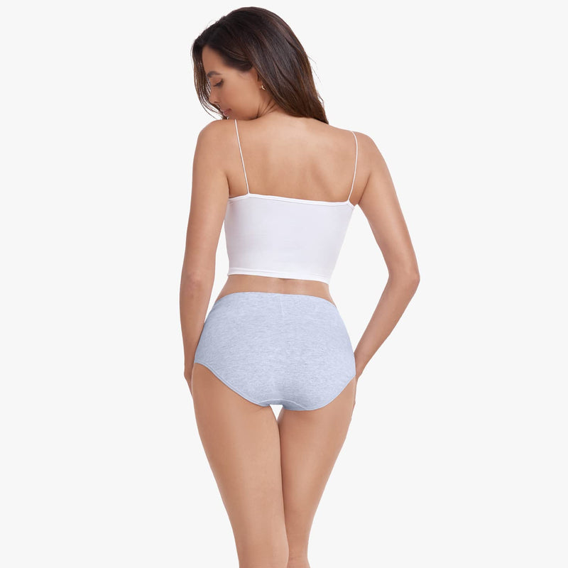 anqier Unterhosen Damen, 5er Pack Stretch Baumwolle Hohe Taille Slips Damen Atmungsaktiv Panties Weich Frauen Unterwäsche