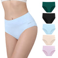 anqier Unterhosen Damen, 5er Pack Stretch Baumwolle Hohe Taille Slips Damen Atmungsaktiv Panties Weich Frauen Unterwäsche