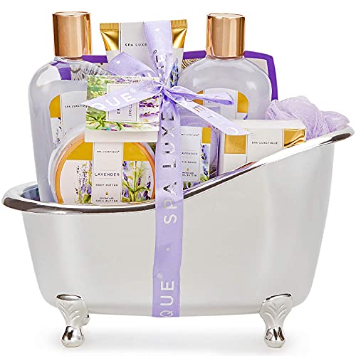 SPA LUXETIQUE Damen Bade Geschenkset - Beauty Set für Frauen 8 tlg. Geburtstagsgeschenk Vanilleduft Bade Set mit Deko Badewanne, Spa Set, Wellness Set für Frauen, Weihnachtsgeschenke für Frauen