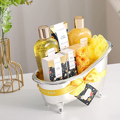 SPA LUXETIQUE Damen Bade Geschenkset - Beauty Set für Frauen 8 tlg. Geburtstagsgeschenk Vanilleduft Bade Set mit Deko Badewanne, Spa Set, Wellness Set für Frauen, Weihnachtsgeschenke für Frauen