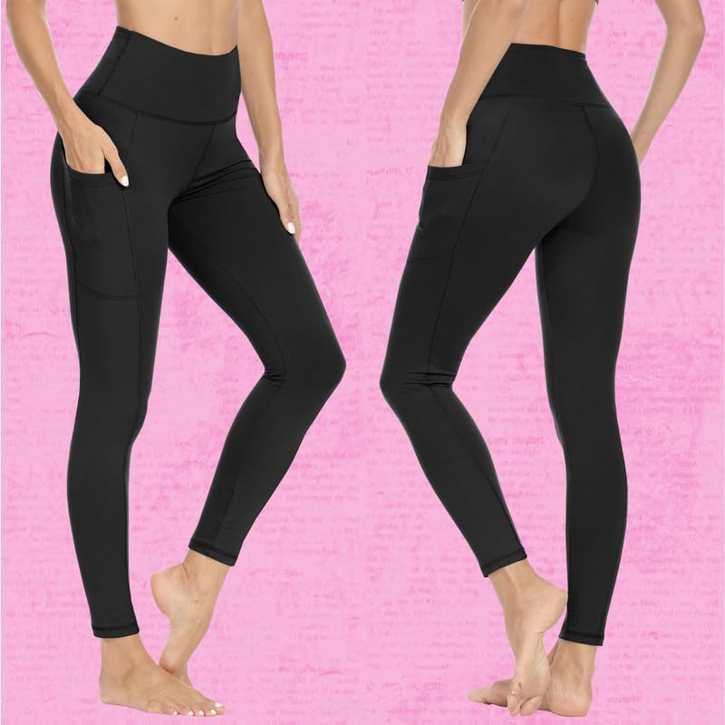 CAMPSNAIL 2er Pack Leggings Damen Schwarz- High Waist Sportleggins Blickdicht Sporthose für Gym Yoga