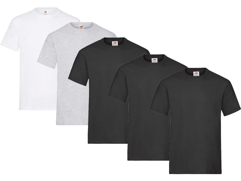 Fruit of the Loom Herren T-Shirt 5er-Pack Heavy Cotton M L XL XXL 3XL Diverse Farbsets