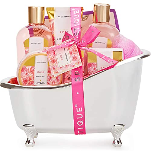 SPA LUXETIQUE Damen Bade Geschenkset - Beauty Set für Frauen 8 tlg. Geburtstagsgeschenk Vanilleduft Bade Set mit Deko Badewanne, Spa Set, Wellness Set für Frauen, Weihnachtsgeschenke für Frauen