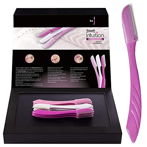 WILKINSON SWORD – Intuition Augenbrauenformer für Frauen | Gesichtshaarentferner und -trimmer | Peeling-Dermaplaning-Tool | Packung mit 3 Einwegrasierern