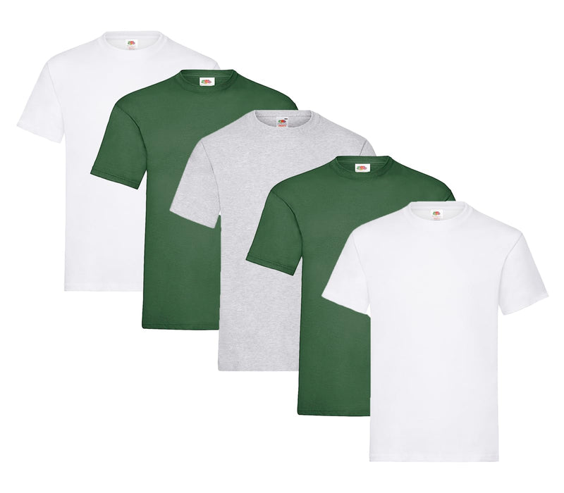 Fruit of the Loom Herren T-Shirt 5er-Pack Heavy Cotton M L XL XXL 3XL Diverse Farbsets