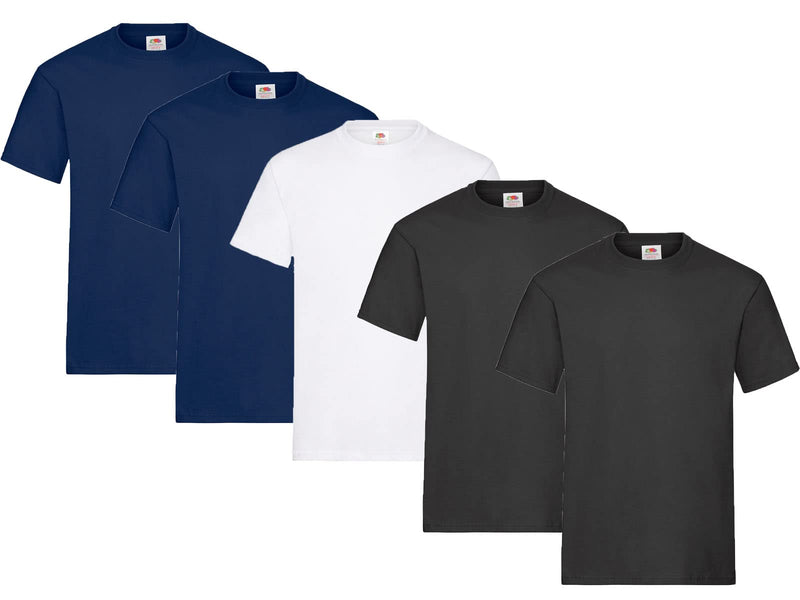 Fruit of the Loom Herren T-Shirt 5er-Pack Heavy Cotton M L XL XXL 3XL Diverse Farbsets