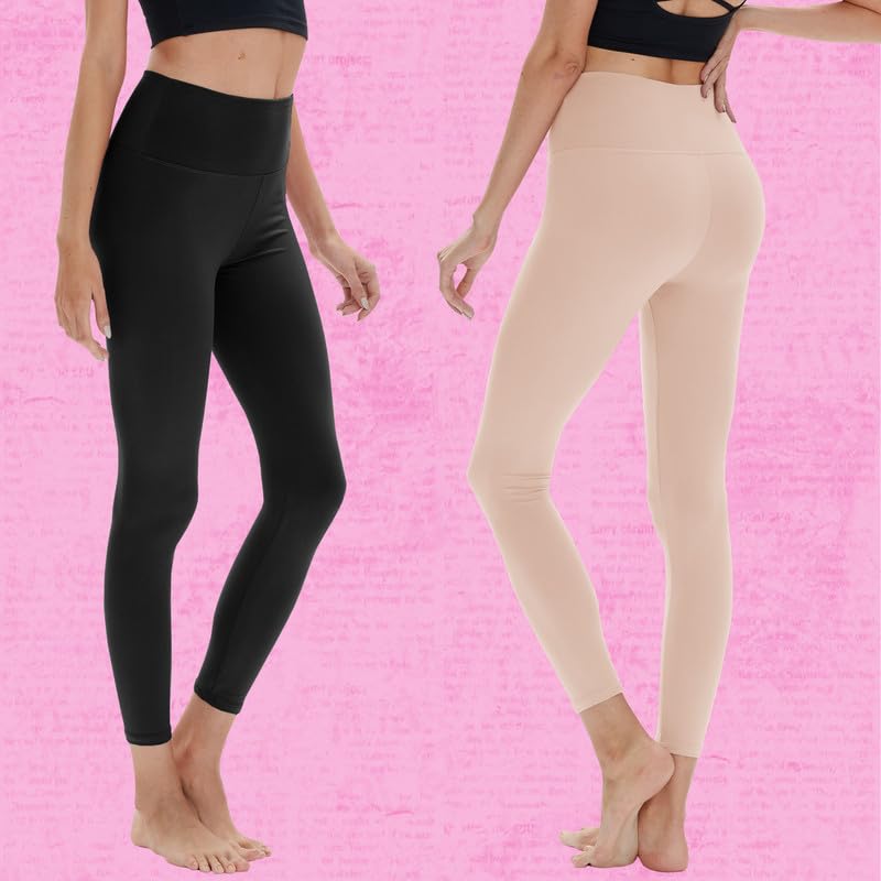 CAMPSNAIL 2er Pack Leggings Damen Schwarz- High Waist Sportleggins Blickdicht Sporthose für Gym Yoga