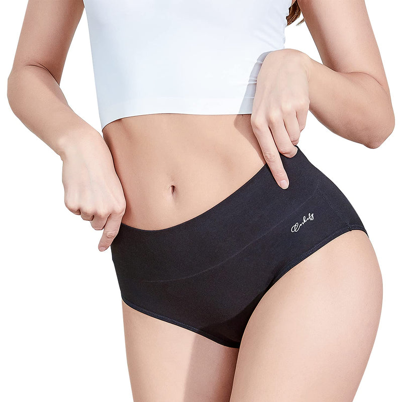 anqier Unterhosen Damen, 5er Pack Stretch Baumwolle Hohe Taille Slips Damen Atmungsaktiv Panties Weich Frauen Unterwäsche