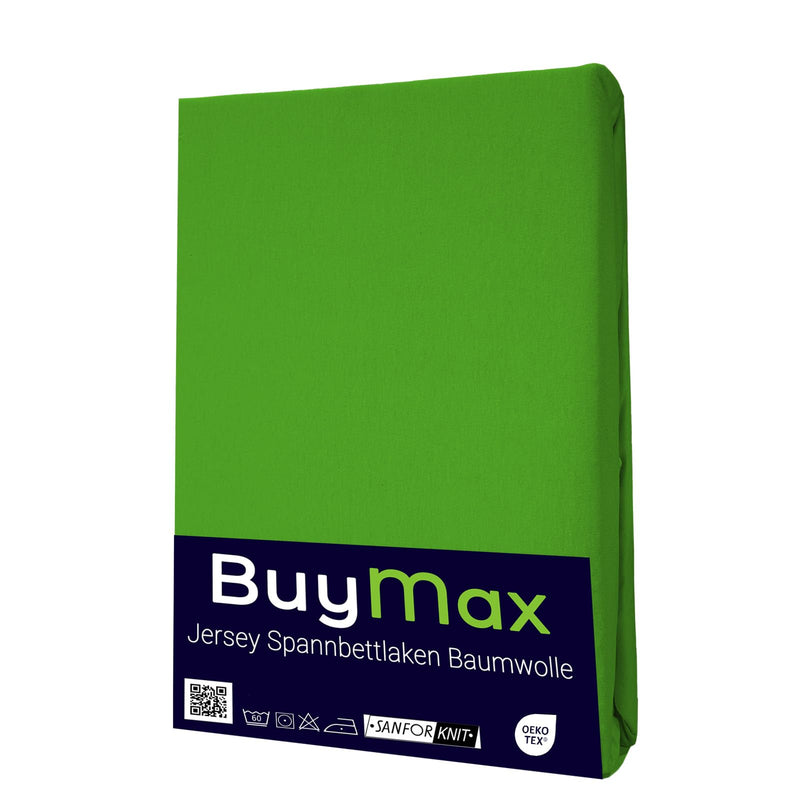 Buymax Spannbettlaken 140x200cm Baumwolle 100% Spannbetttuch Bettlaken Jersey, Matratzenhöhe bis 25 cm, Farbe Anthrazit-Grau ÖKO TEX Standard