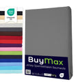 Buymax Spannbettlaken 140x200cm Baumwolle 100% Spannbetttuch Bettlaken Jersey, Matratzenhöhe bis 25 cm, Farbe Anthrazit-Grau ÖKO TEX Standard