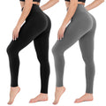 CAMPSNAIL 2er Pack Leggings Damen Schwarz- High Waist Sportleggins Blickdicht Sporthose für Gym Yoga