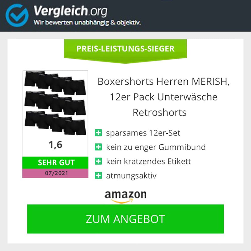 MERISH Boxershorts Herren 6-er /10-er / 15-er Pack S-5XL Unterwäsche Unterhosen Männer Men Retroshorts New