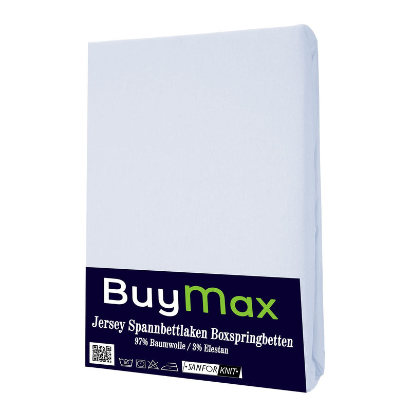 Buymax Spannbettlaken 140x200cm Baumwolle 100% Spannbetttuch Bettlaken Jersey, Matratzenhöhe bis 25 cm, Farbe Anthrazit-Grau ÖKO TEX Standard