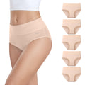 anqier Unterhosen Damen, 5er Pack Stretch Baumwolle Hohe Taille Slips Damen Atmungsaktiv Panties Weich Frauen Unterwäsche