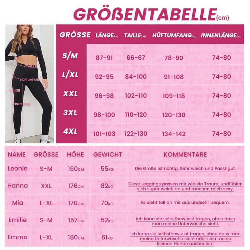 CAMPSNAIL 2er Pack Leggings Damen Schwarz- High Waist Sportleggins Blickdicht Sporthose für Gym Yoga