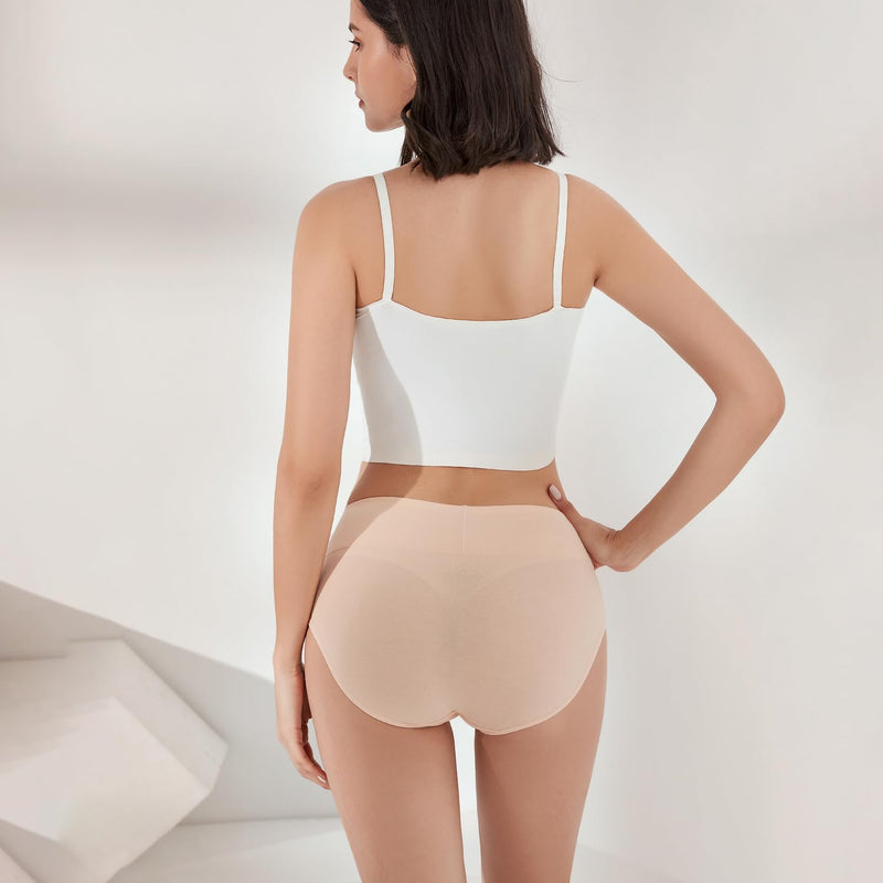 anqier Unterhosen Damen, 5er Pack Stretch Baumwolle Hohe Taille Slips Damen Atmungsaktiv Panties Weich Frauen Unterwäsche