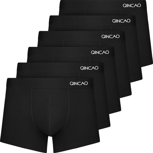 QINCAO Boxershorts Herren 6er Pack Männer Unterwäsche Unterhosen Men Retroshorts Boxer Baumwolle