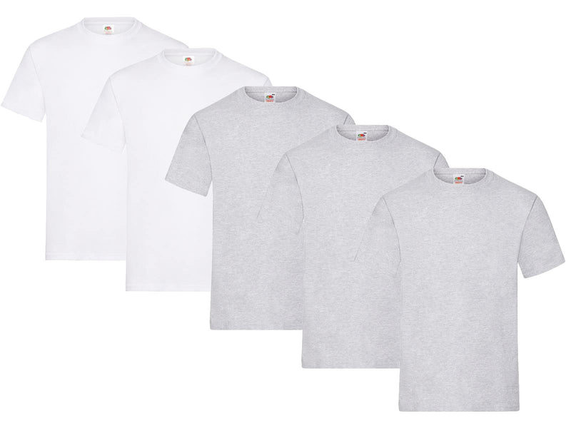 Fruit of the Loom Herren T-Shirt 5er-Pack Heavy Cotton M L XL XXL 3XL Diverse Farbsets