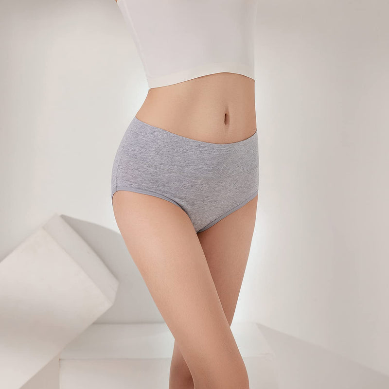 anqier Unterhosen Damen, 5er Pack Stretch Baumwolle Hohe Taille Slips Damen Atmungsaktiv Panties Weich Frauen Unterwäsche