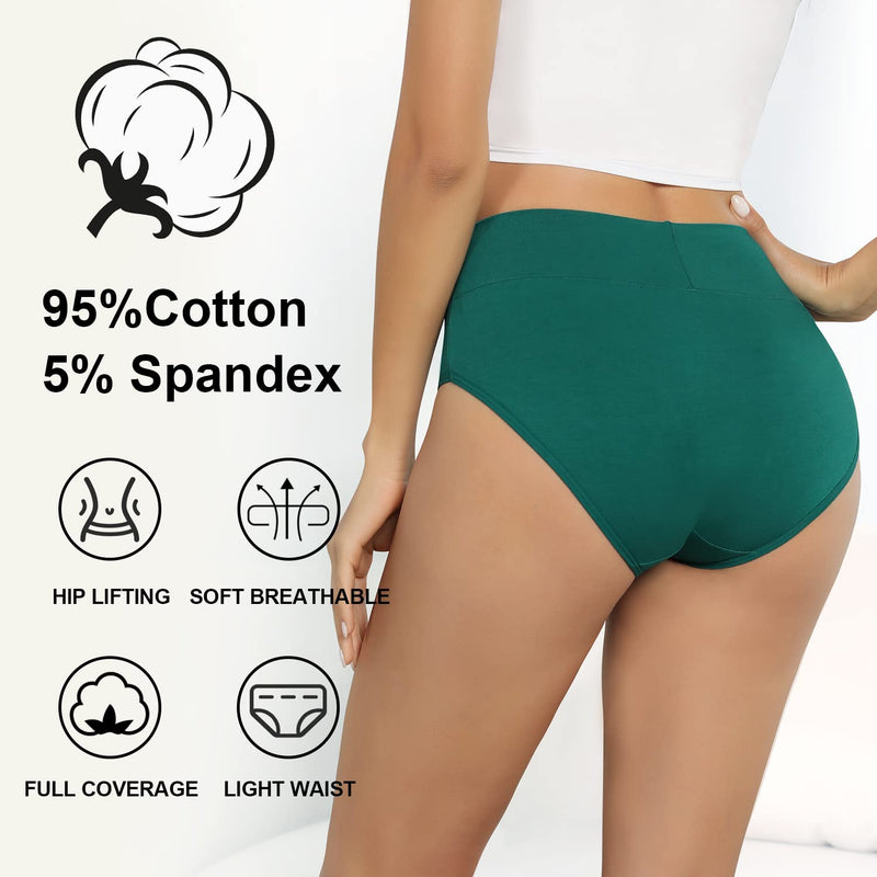 anqier Unterhosen Damen, 5er Pack Stretch Baumwolle Hohe Taille Slips Damen Atmungsaktiv Panties Weich Frauen Unterwäsche