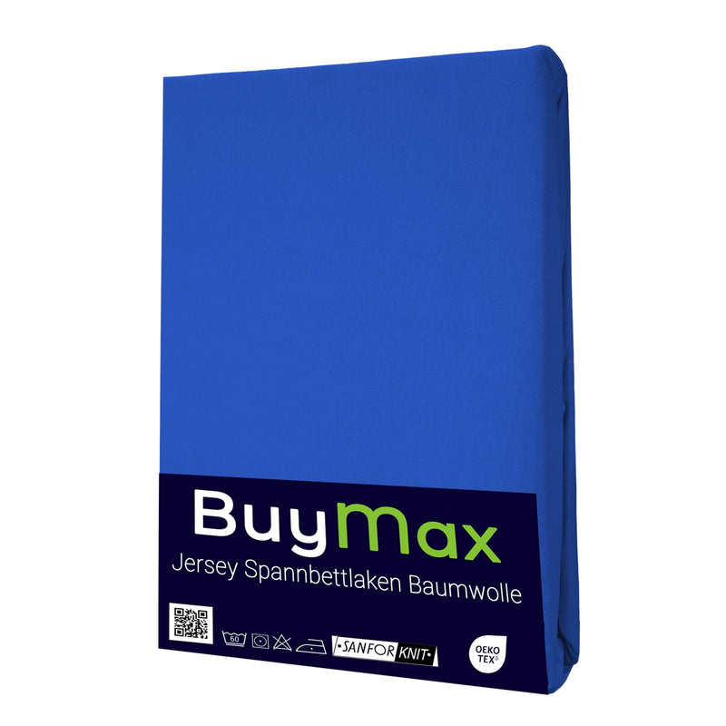 Buymax Spannbettlaken 140x200cm Baumwolle 100% Spannbetttuch Bettlaken Jersey, Matratzenhöhe bis 25 cm, Farbe Anthrazit-Grau ÖKO TEX Standard