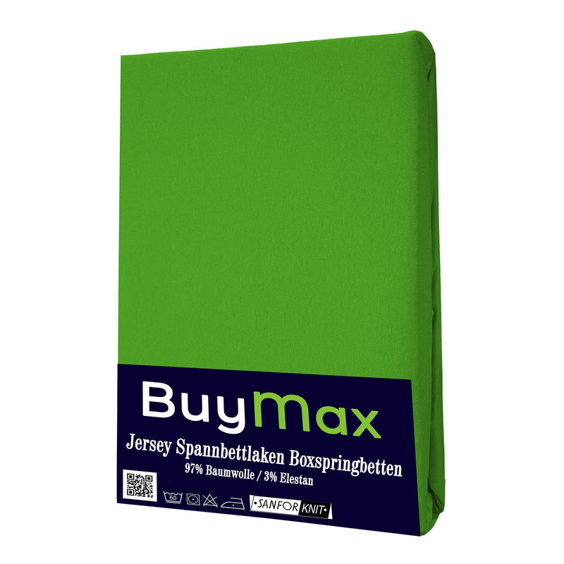 Buymax Spannbettlaken 140x200cm Baumwolle 100% Spannbetttuch Bettlaken Jersey, Matratzenhöhe bis 25 cm, Farbe Anthrazit-Grau ÖKO TEX Standard