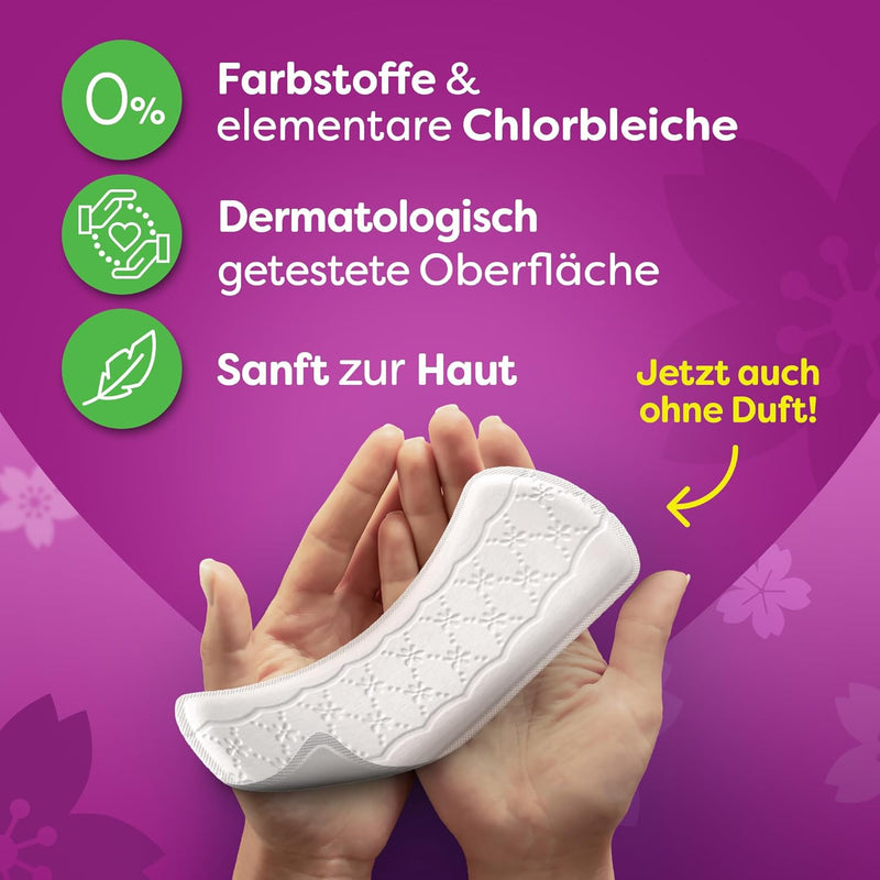 Carefree Slipeinlagen Plus Large mit leichtem Duft (48 Stück), super saugstarke & extra breite Slipeinlagen, um Flüssigkeiten sofort einzuschließen, Größe Large